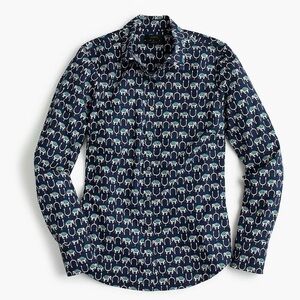 Jcrew slim fit Exotic elephant print button down